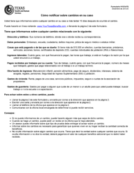 Document preview: Formulario H1019-FS Como Notificar Sobre Cambios En Su Caso - Texas (Spanish)