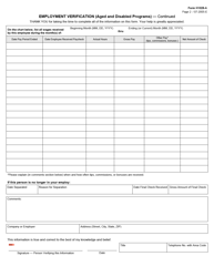 Form H1028-A Employment Verification (Aged and Disabled Programs) - Texas, Page 2