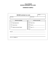 Document preview: Form H1040-B Review Suspense File Card - Texas