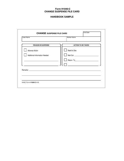 Form H1040-C  Printable Pdf