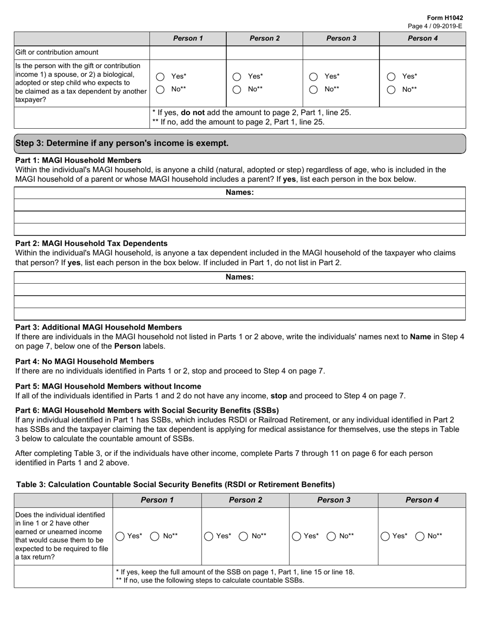 Form H1042 Modified Adjusted Gross Income (Magi) Worksheet: Medicaid and Chip - Texas, Page 4