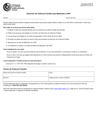 Document preview: Formulario H1071-S Exencion De Violencia Familiar Para Medicaid Y Chip - Texas (Spanish)