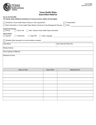 Document preview: Form H1093 Texas Health Steps Extra Effort Referral - Texas