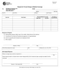 Document preview: Form H1107 Request for Forced Change of Medical Coverage - Texas