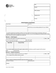 Form H1136 Child Support Verification - Texas