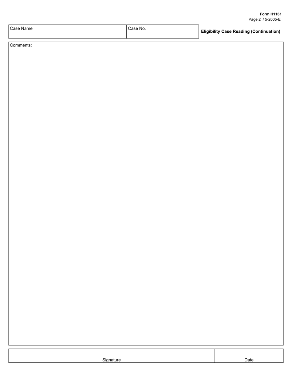 Form H1161 Eligibility Case Reading - Texas, Page 2