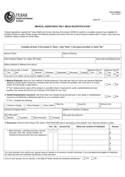 Form H1200-A Medical Assistance Only (Mao) Recertification - Texas