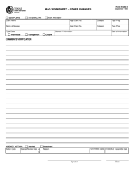 Document preview: Form H1202-B Mao Worksheet - Other Changes - Texas