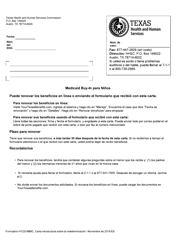 Document preview: Formulario H1233-MBIC-S Redetermination Cover Letter (Medicaid Buy-In for Children) - Texas (Spanish)