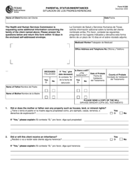 Form H1260 Parental Status/Inheritances - Texas (English/Spanish)
