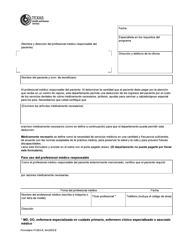 Formulario H1263-S Certification of Medical Necessity - Texas (Spanish)