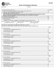 Document preview: Form H1276 Burial Fund Designation Worksheet - Texas