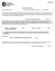 Document preview: Form H1700-2 Individual Service Plan - Texas