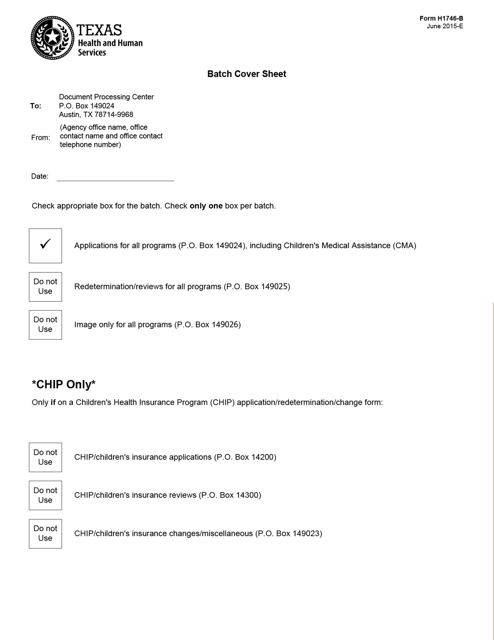 Form H1746-B  Printable Pdf