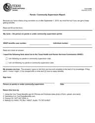 Document preview: Form H1806 Parole/Community Supervision Report - Texas