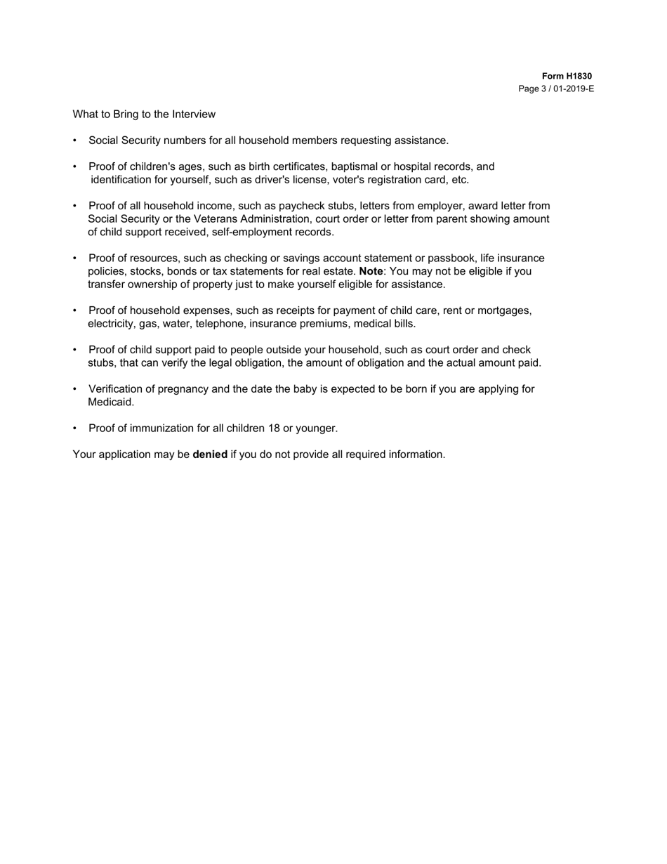 Form H1830 Application, Review, Expiration, Appointment Notice - Texas, Page 3