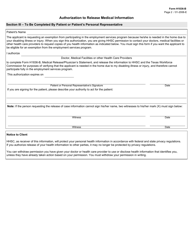 Form H1836-B Medical Release/Physician&#039;s Statement - Texas, Page 2