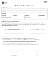 Document preview: Form H1846 Facility Authorized Representative Interview - Texas