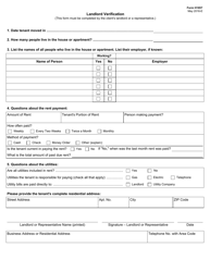 Form H1857 Landlord Verification - Texas, Page 2