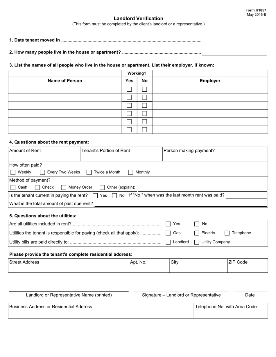 Form H1857 - Fill Out, Sign Online and Download Fillable PDF, Texas ...