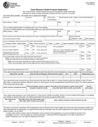 Form H1867-R Texas Women&#039;s Health Program Application - Texas