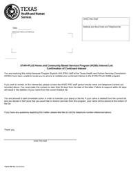 Document preview: Form H2118 Star+plus Home and Community Based Services Program (Hcbs) Interest List Confirmation of Continued Interest - Texas