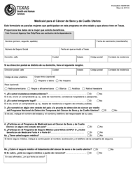 Document preview: Formulario H2340-OS Medicaid Para El Cancer De Seno Y De Cuello Uterino - Texas (Spanish)