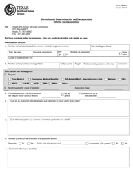 Document preview: Formulario H3034-S Servicios De Determinacion De Discapacidad Informe Socioeconomico - Texas (Spanish)