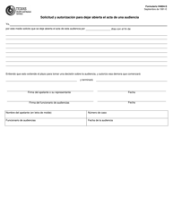 Form H4804 Request and Authorization for Fair Hearing Record to Remain Open - Texas (English/Spanish), Page 2