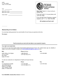 Form H5020-MBIC Hardship Waiver Denied (Medicaid Buy-In for Children) - Texas
