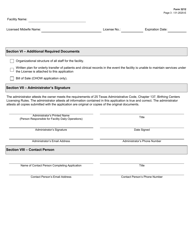 Form 3212 Birthing Center License Application - Texas, Page 3