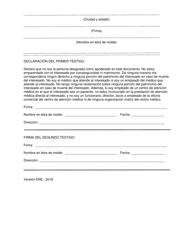 Poder Notarial Medico Designacion De Un Apoderado Para Asuntos Medicos - Texas (Spanish), Page 5