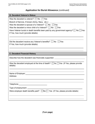 Form M-860W Application for Burial Allowance - New York City, Page 2