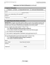 Form M-860W Application for Burial Allowance - New York City, Page 5
