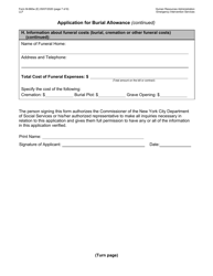 Form M-860W Application for Burial Allowance - New York City, Page 7