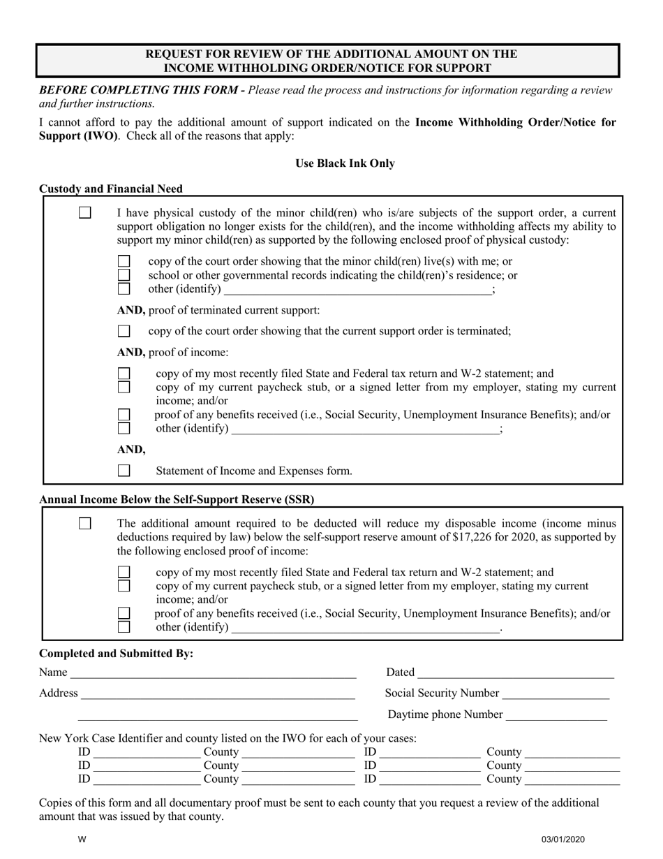 New York Request for Review of the Additional Amount on the Income ...