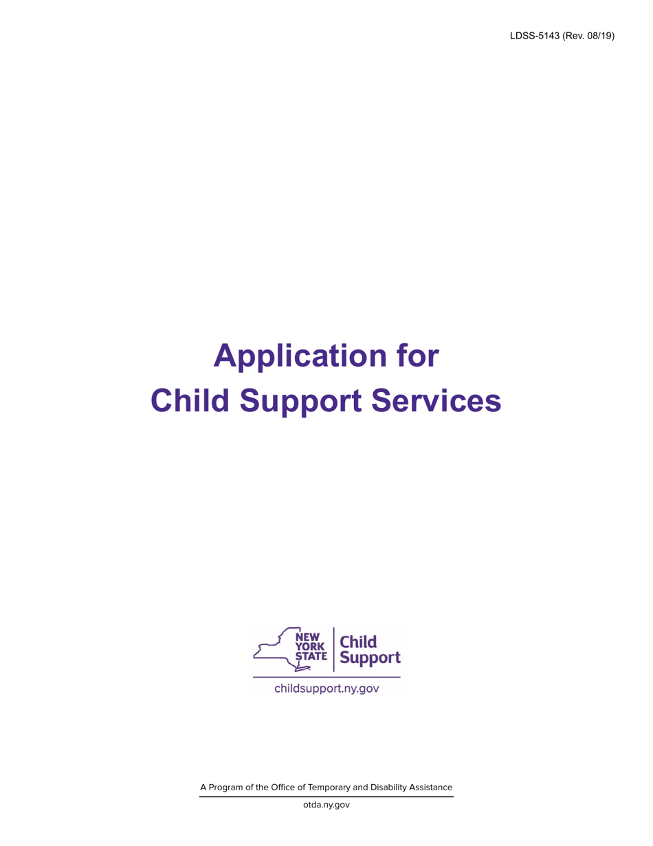 Form LDSS-5143 Application for Child Support Services - New York, Page 1