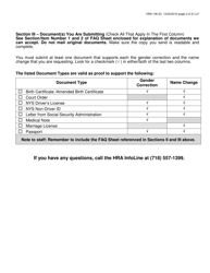Form HRA-138 Request to Change Name and/or Gender in Human Resources Administration (HRA) Records - New York City, Page 2