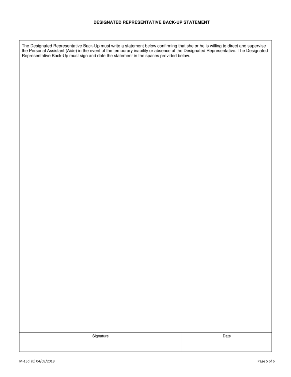 Form M-13D The Consumer Directed Personal Assistance Program Application - New York City, Page 5