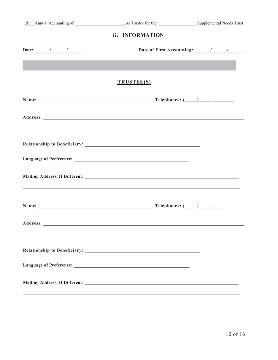 Form SNT-12 Supplemental Needs Trust Accounting - New York City, Page 10