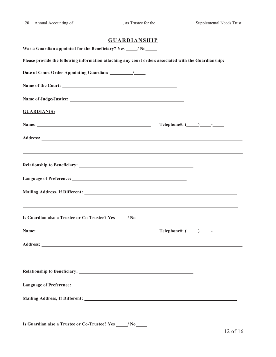Form SNT-12 Supplemental Needs Trust Accounting - New York City, Page 12