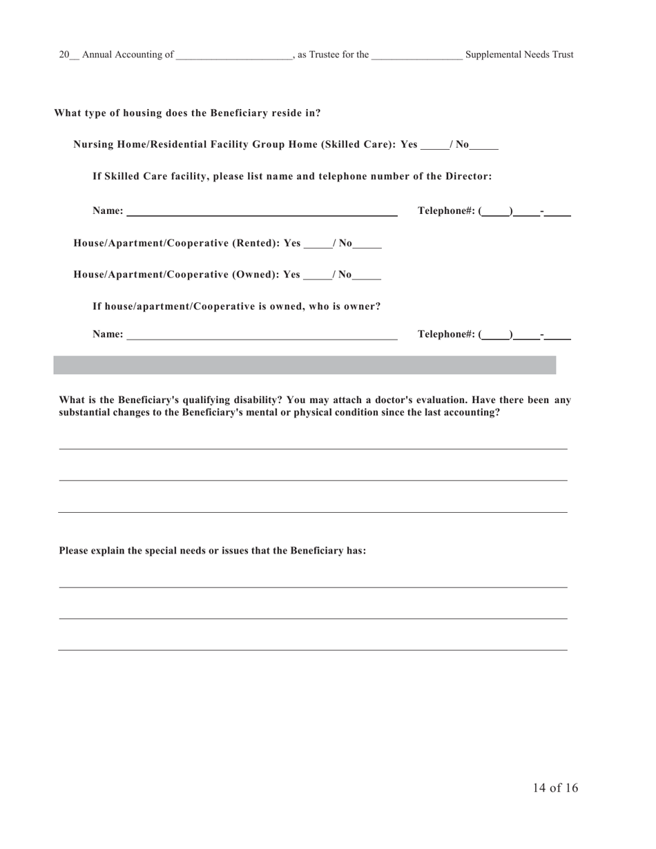 Form SNT-12 Supplemental Needs Trust Accounting - New York City, Page 14