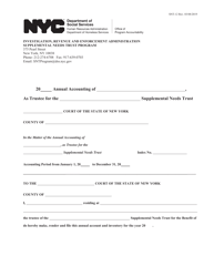 Form SNT-12 Supplemental Needs Trust Accounting - New York City