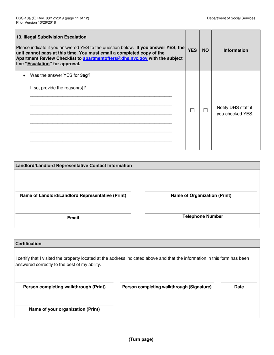 Form DSS-10A - Fill Out, Sign Online and Download Printable PDF, New ...