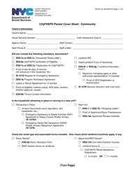 Form DSS-8I Cityfheps Packet Cover Sheet - Community - New York City