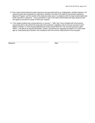 Form DSS-10F Attestation of Compliance for Addressing Potential Lead Based Paint Hazards - New York City, Page 2