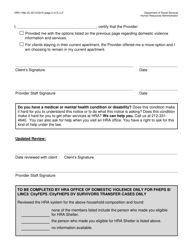 Form HRA-146P Domestic Violence Action Form &quot; Provider Information - New York City, Page 2