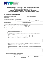 Form HRA-146A Family Homelessness &amp; Eviction Prevention Supplement a and B (Fheps a and B) Application - New York City (English/Haitian Creole)