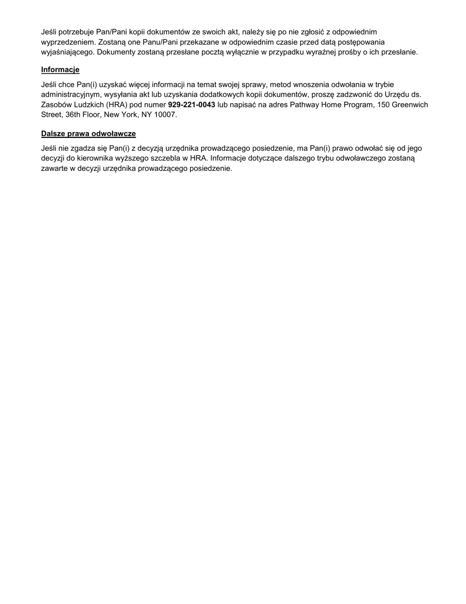 Pathway Home Program Notice of Eligibility Determination - New York City (Polish), Page 4