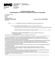 Document preview: Pathway Home Program Notice of Eligibility Determination - New York City (Polish)